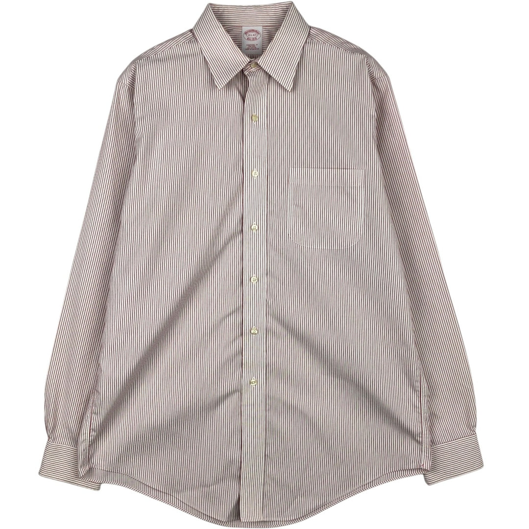 Brooks Brothers Est.1818 Long Sleeve Cotton Striped Shirt, Men's M Size cotton white type Vintage Second Hand