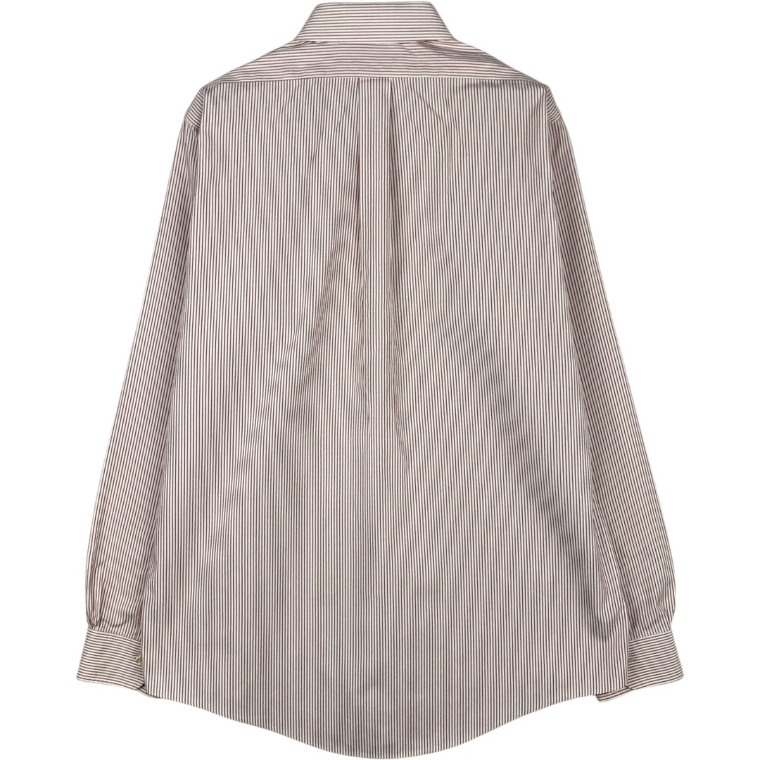 Brooks Brothers Est.1818 Long Sleeve Cotton Striped Shirt, Men's M Size cotton white type Vintage Second Hand