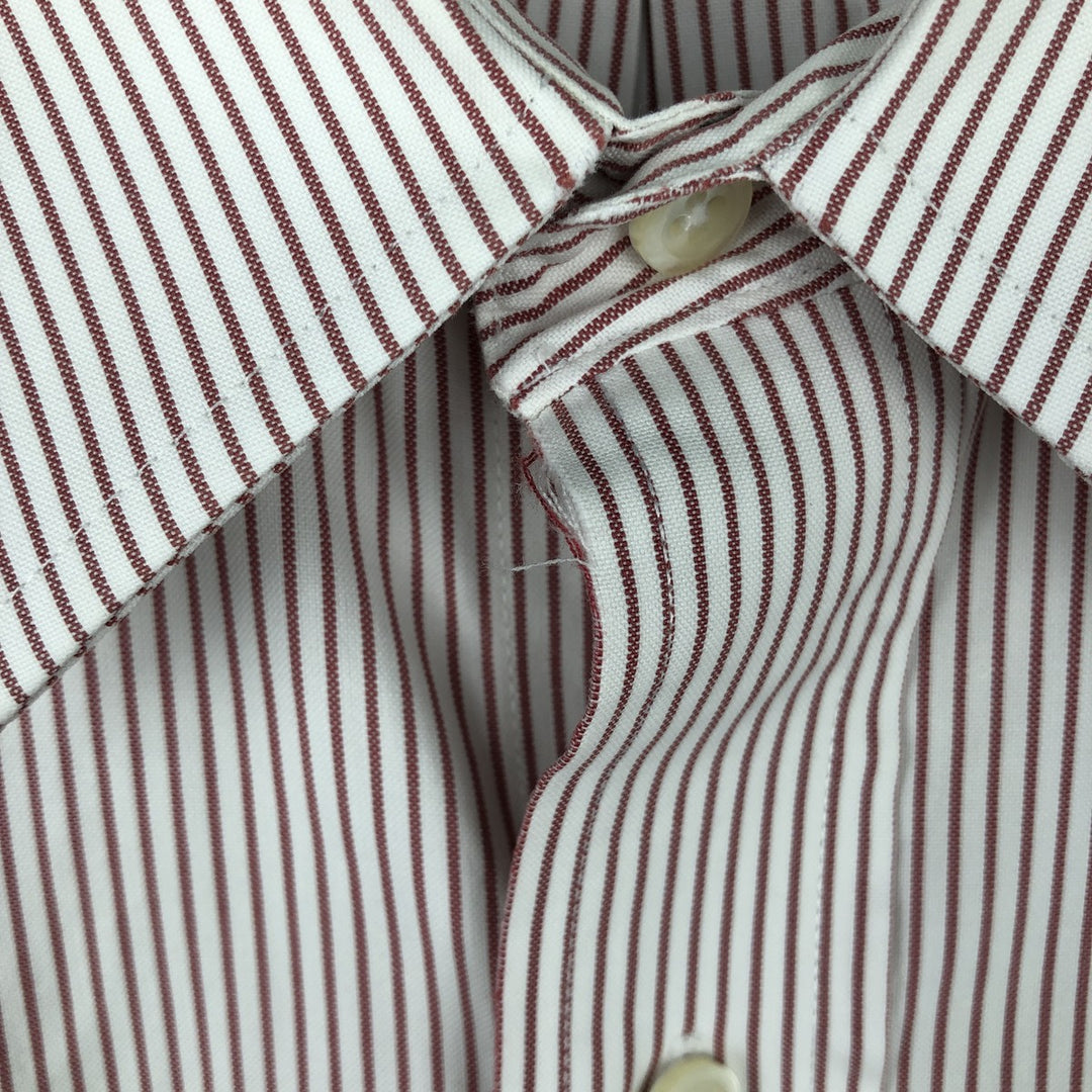 Brooks Brothers Est.1818 Long Sleeve Cotton Striped Shirt, Men's M Size cotton white type Vintage Second Hand