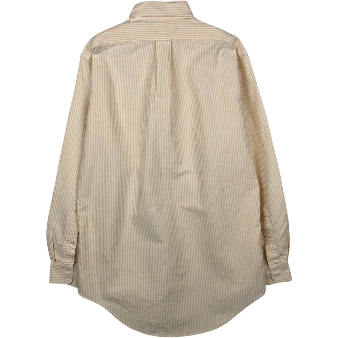 Ralph Lauren long-sleeved button-down striped shirt, men's size S cotton yellow type Vintage Second Hand