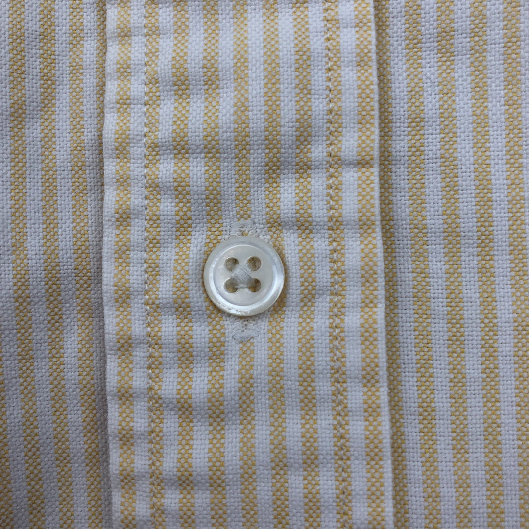 Ralph Lauren long-sleeved button-down striped shirt, men's size S cotton yellow type Vintage Second Hand