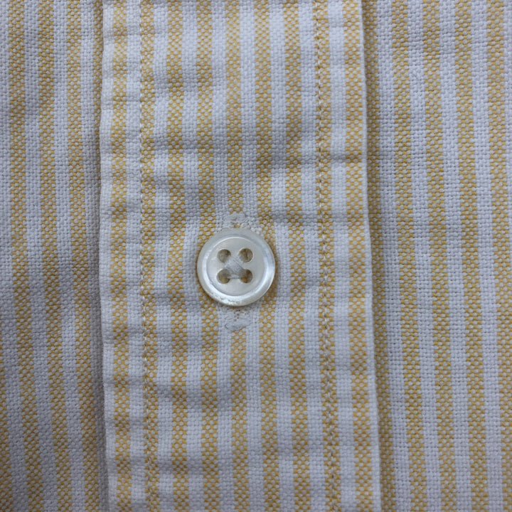 Ralph Lauren long-sleeved button-down striped shirt, men's size S cotton yellow type Vintage Second Hand