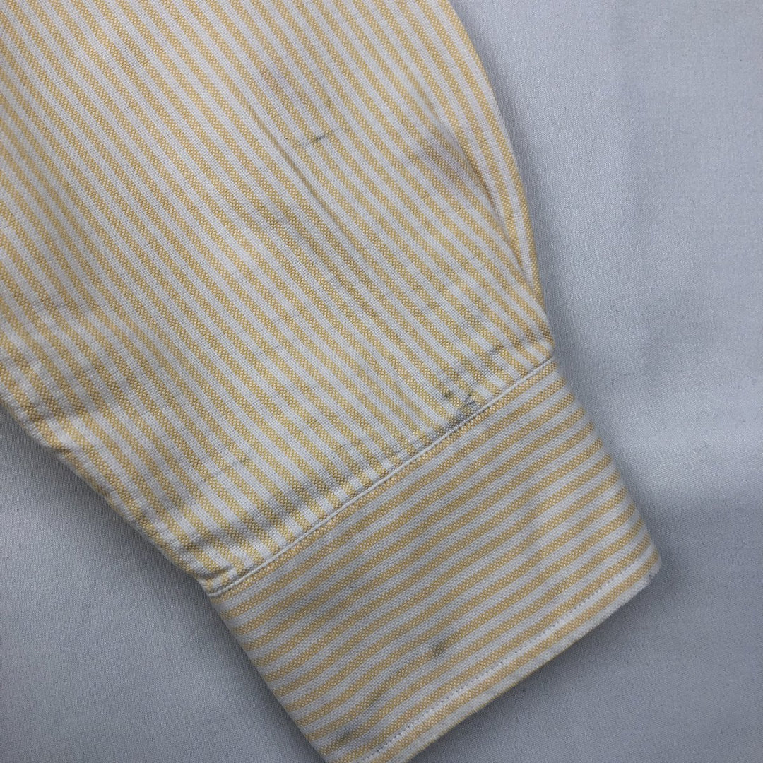 Ralph Lauren long-sleeved button-down striped shirt, men's size S cotton yellow type Vintage Second Hand