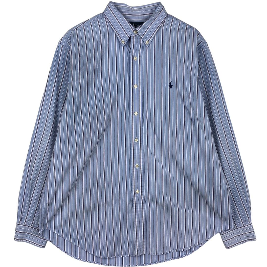 Ralph Lauren Classic Fit Long Sleeve Button Down Striped Shirt Men's XL cotton blue type Vintage Second Hand