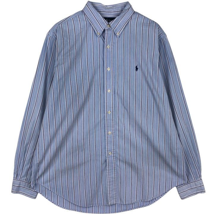 Ralph Lauren Classic Fit Long Sleeve Button Down Striped Shirt Men's XL cotton blue type Vintage Second Hand