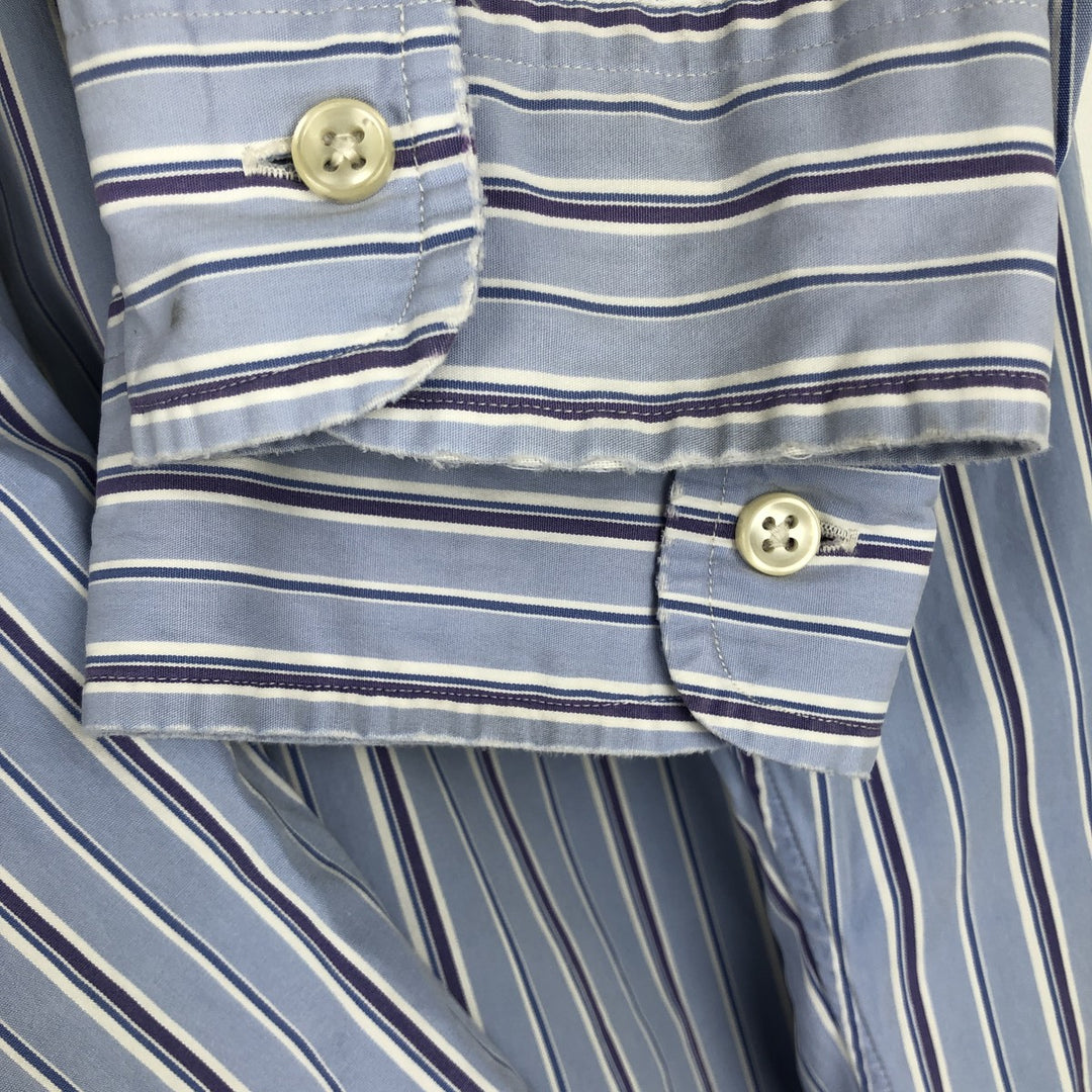 Ralph Lauren Classic Fit Long Sleeve Button Down Striped Shirt Men's XL cotton blue type Vintage Second Hand