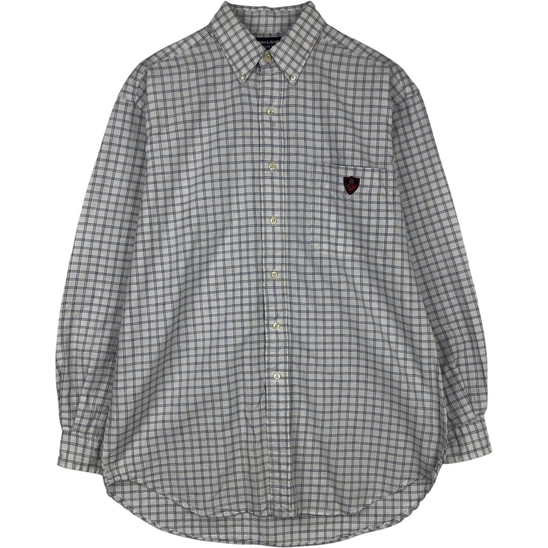 Ralph Lauren RALPH LAUREN GOLF TILDEN Long Sleeve Button Down Check Shirt Men's M cotton white type Vintage Second Hand
