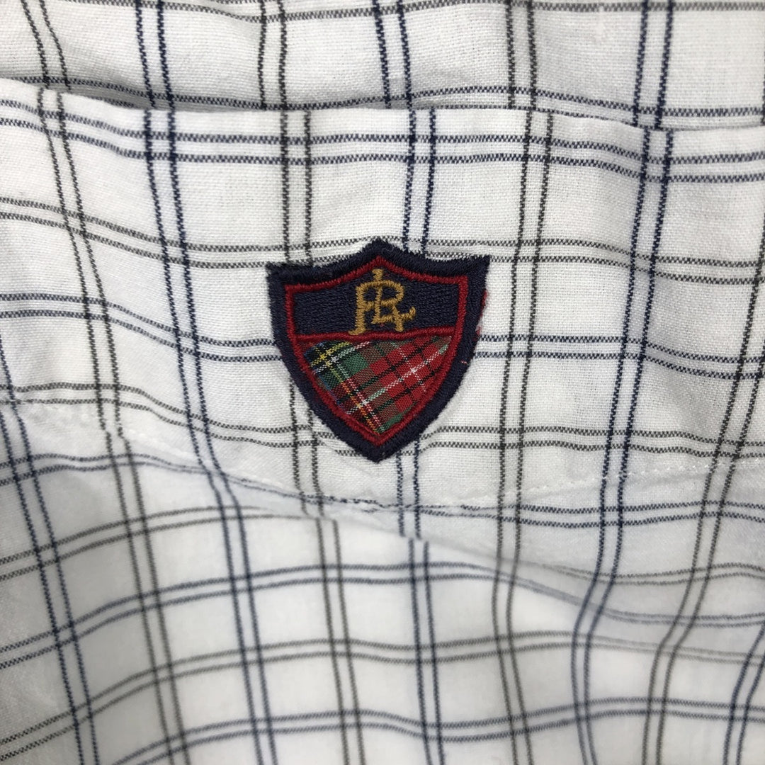 Ralph Lauren RALPH LAUREN GOLF TILDEN Long Sleeve Button Down Check Shirt Men's M cotton white type Vintage Second Hand