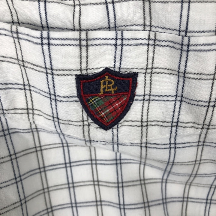 Ralph Lauren RALPH LAUREN GOLF TILDEN Long Sleeve Button Down Check Shirt Men's M cotton white type Vintage Second Hand