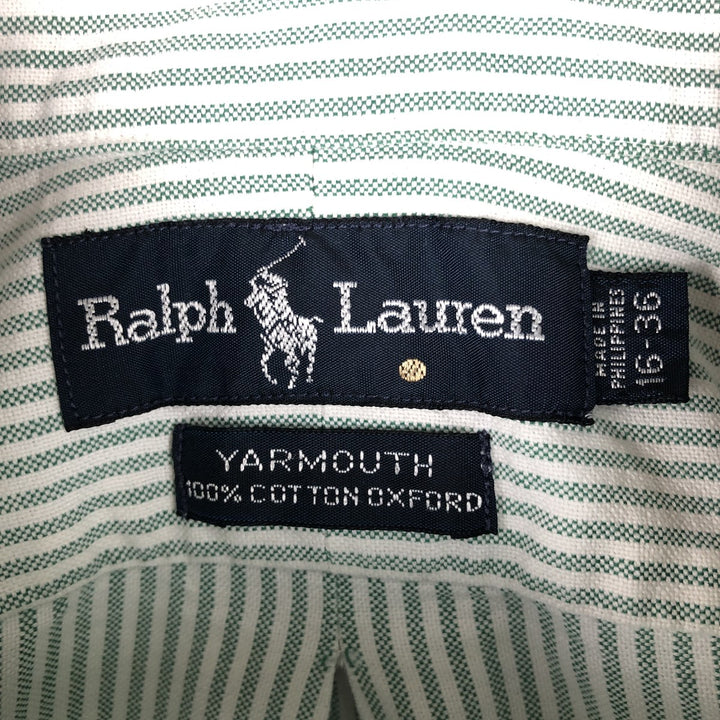 Ralph Lauren YARMOUTH Long Sleeve Button-Down Striped Shirt, Men's Size L cotton white type Vintage Second Hand
