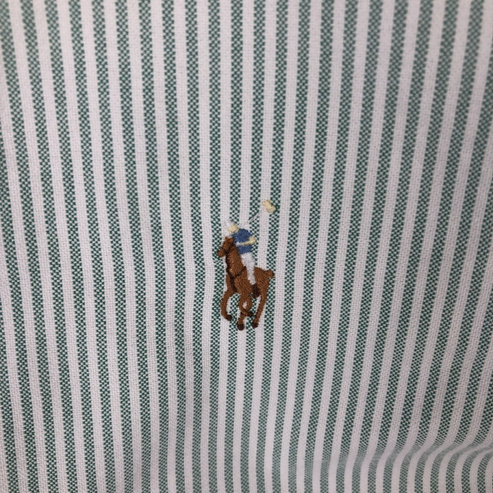 Ralph Lauren YARMOUTH Long Sleeve Button-Down Striped Shirt, Men's Size L cotton white type Vintage Second Hand
