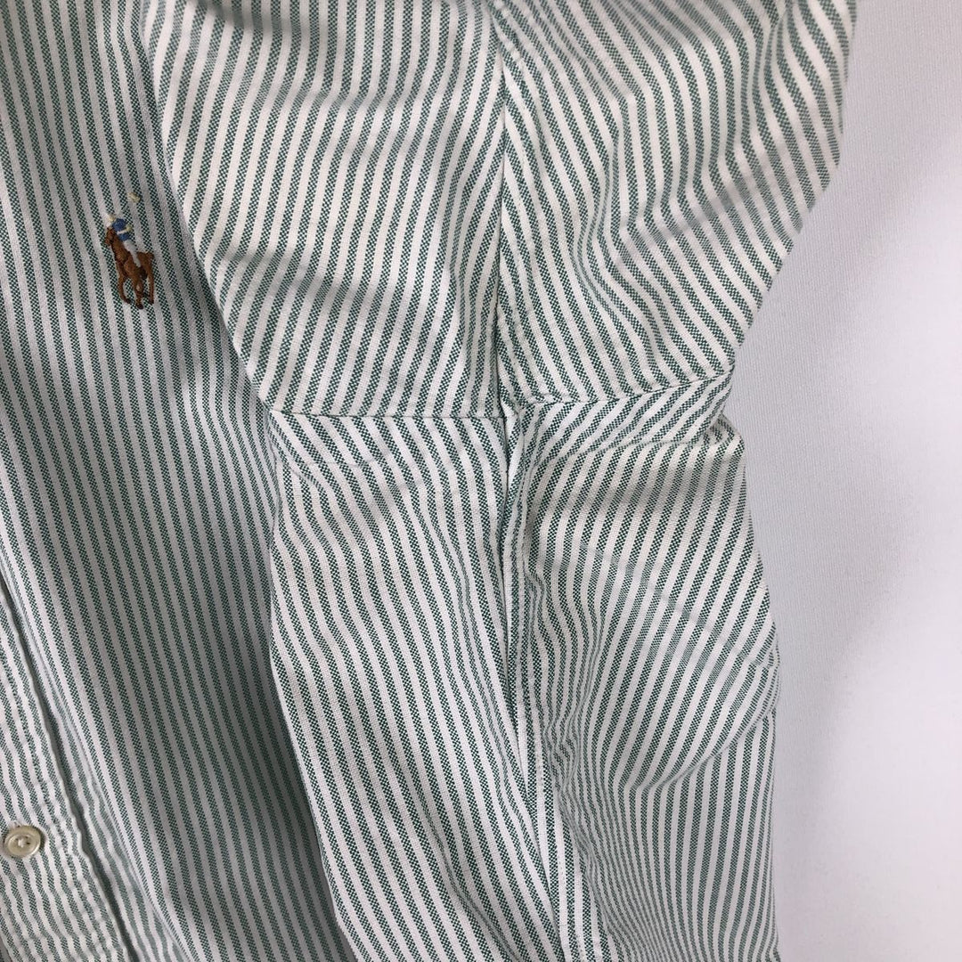 Ralph Lauren YARMOUTH Long Sleeve Button-Down Striped Shirt, Men's Size L cotton white type Vintage Second Hand