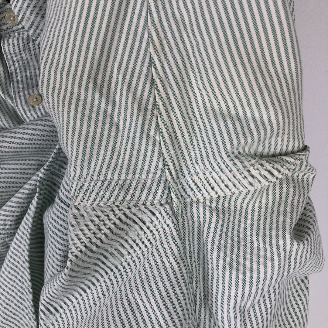 Ralph Lauren YARMOUTH Long Sleeve Button-Down Striped Shirt, Men's Size L cotton white type Vintage Second Hand