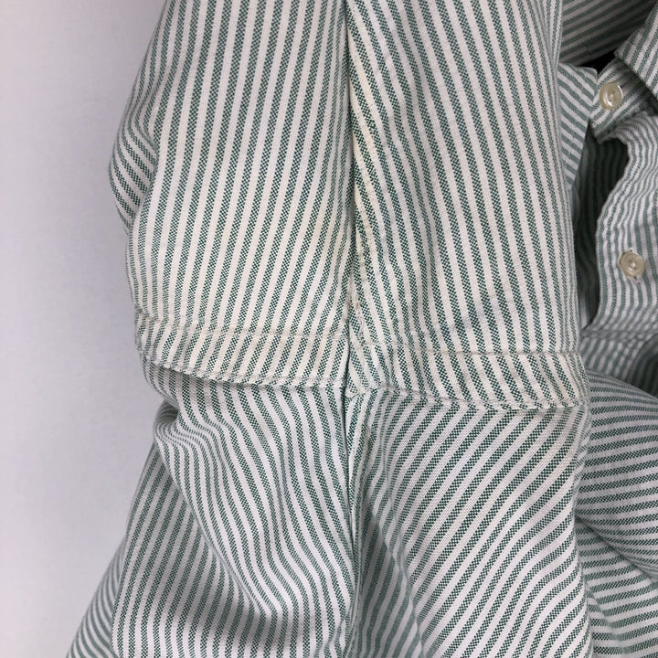 Ralph Lauren YARMOUTH Long Sleeve Button-Down Striped Shirt, Men's Size L cotton white type Vintage Second Hand