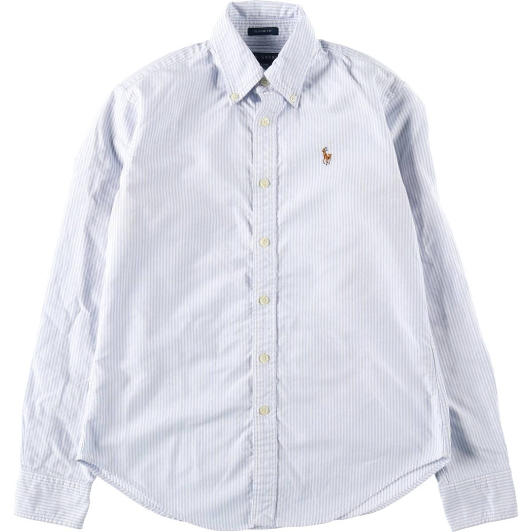 Ralph Lauren CLASSIC FIT Long-Sleeve Button-Down Striped Shirt, Women's Size S (approx.) cotton white type Vintage Second Hand