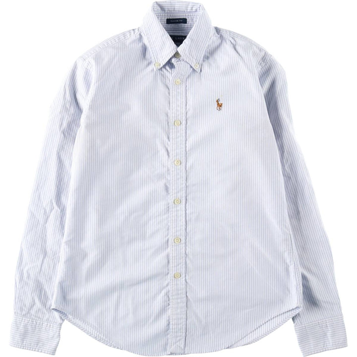 Ralph Lauren CLASSIC FIT Long-Sleeve Button-Down Striped Shirt, Women's Size S (approx.) cotton white type Vintage Second Hand