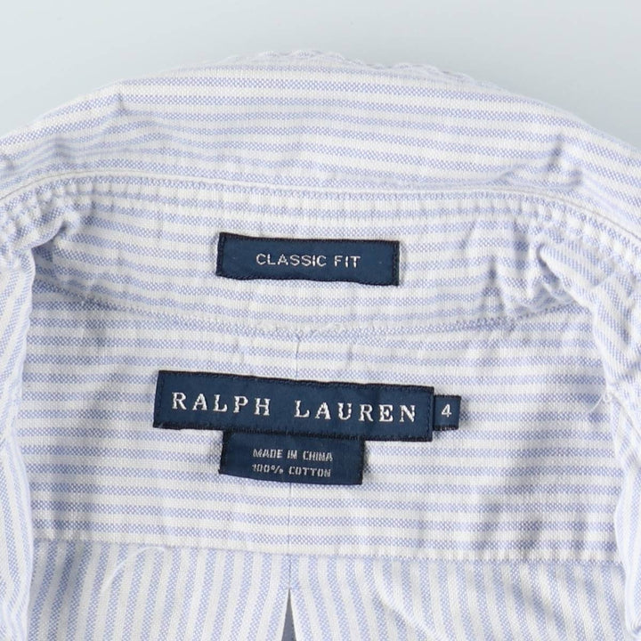 Ralph Lauren CLASSIC FIT Long-Sleeve Button-Down Striped Shirt, Women's Size S (approx.) cotton white type Vintage Second Hand