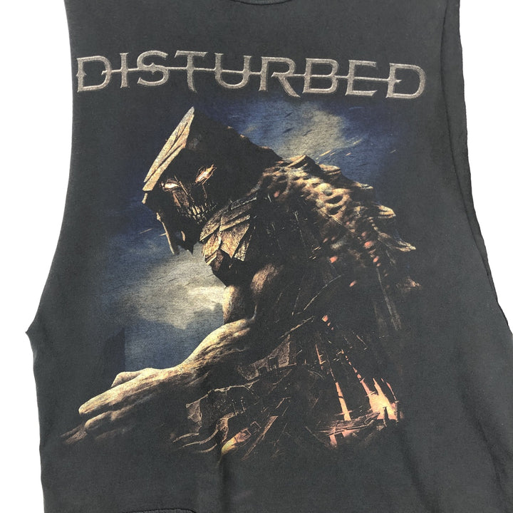 DISRURBED Cut-off Band T-shirt (Men's size L) unclear black type Vintage Second Hand