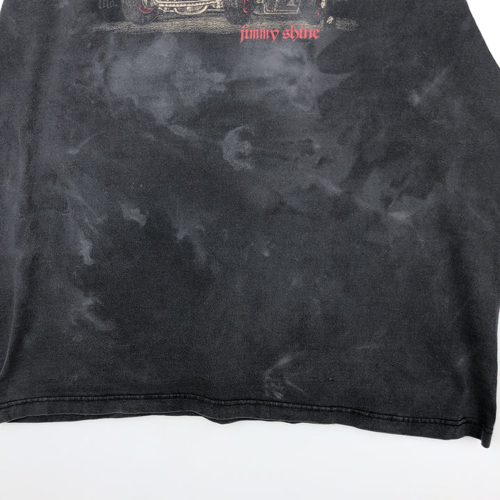 CYGNUS Cut-off Print T-shirt, Men's Size XL (equivalent) cotton black type Vintage Second Hand