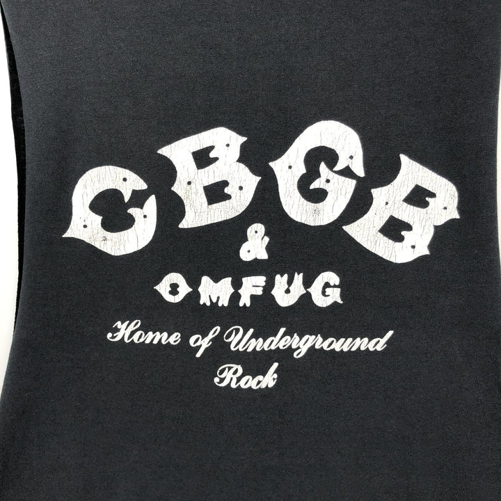 90'S Screen Stars CBGB Cut-off Print T-Shirt, Made in USA, Men's Size L (approx.), Vintage cotton black type Vintage Second Hand