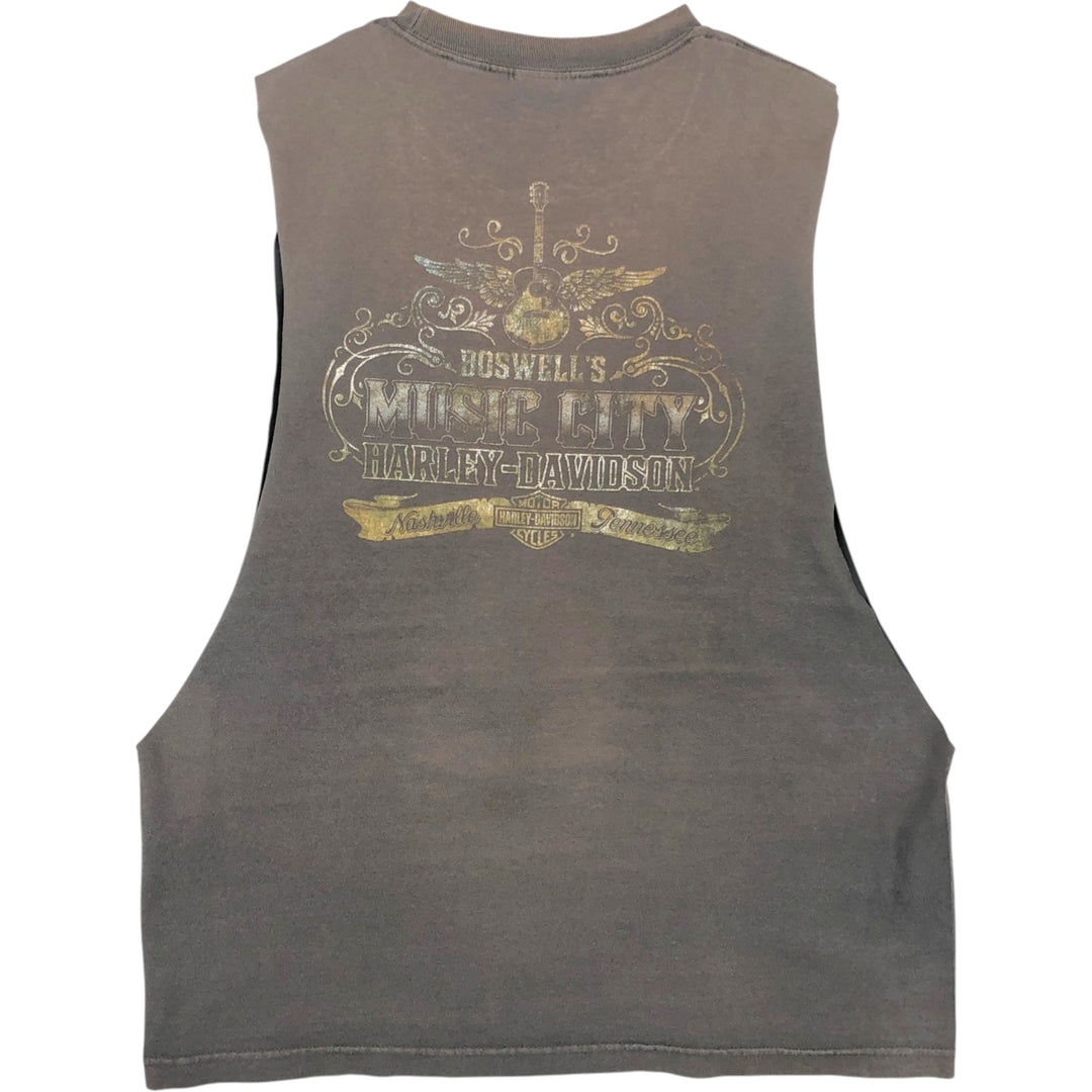 Harley-Davidson Cut-off Motorcycle Bike T-shirt, Men's XL cotton Charcoal Vintage Second Hand