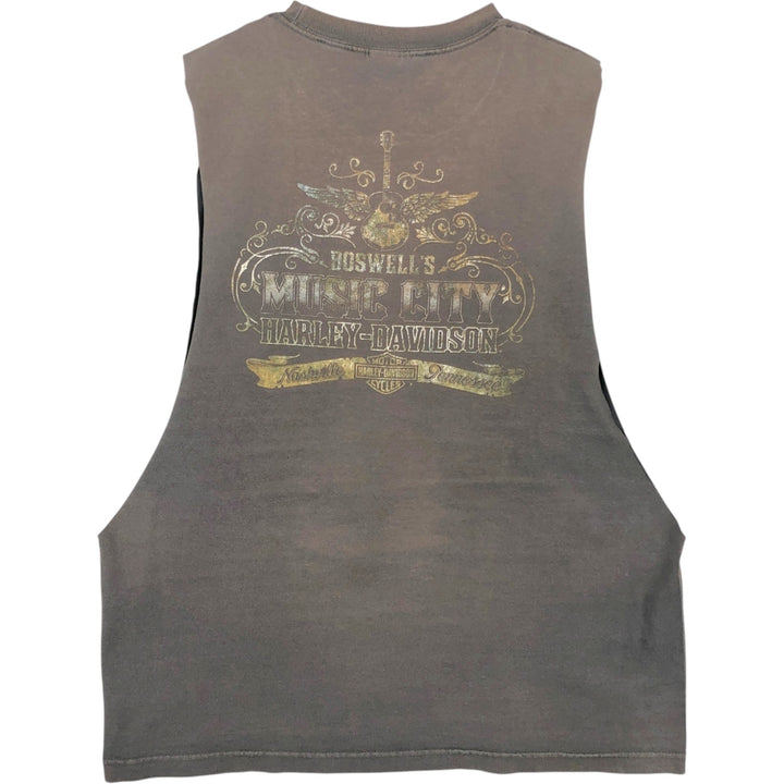 Harley-Davidson Cut-off Motorcycle Bike T-shirt, Men's XL cotton Charcoal Vintage Second Hand