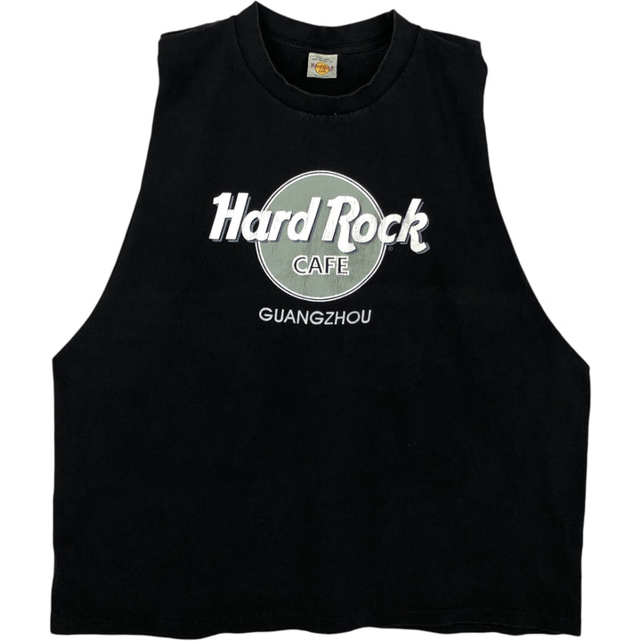 90'S Hard Rock Cafe Cut-Off Advertising T-Shirt, Men's XL (approx.), Vintage cotton black type Vintage Second Hand