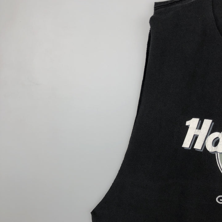 90'S Hard Rock Cafe Cut-Off Advertising T-Shirt, Men's XL (approx.), Vintage cotton black type Vintage Second Hand