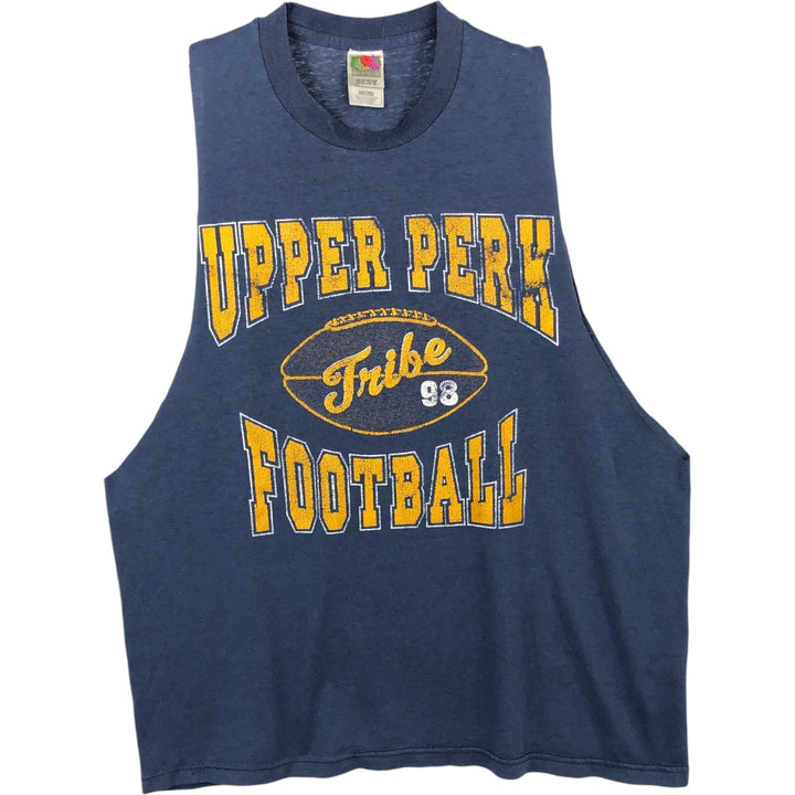 90'S Fruit of the Loom Best Cut-off College T-Shirt, Men's XL equivalent, Vintage cotton navy blue type Vintage Second Hand