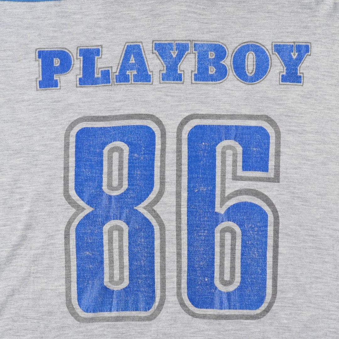 80s-90'S Playboy Half-Length T-Shirt Dress, Made in USA, Women's Size XL (Equivalent), Vintage acrylic gray type Vintage Second Hand
