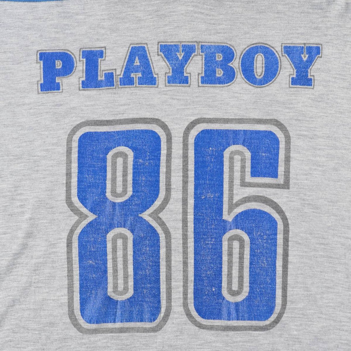 80s-90'S Playboy Half-Length T-Shirt Dress, Made in USA, Women's Size XL (Equivalent), Vintage acrylic gray type Vintage Second Hand