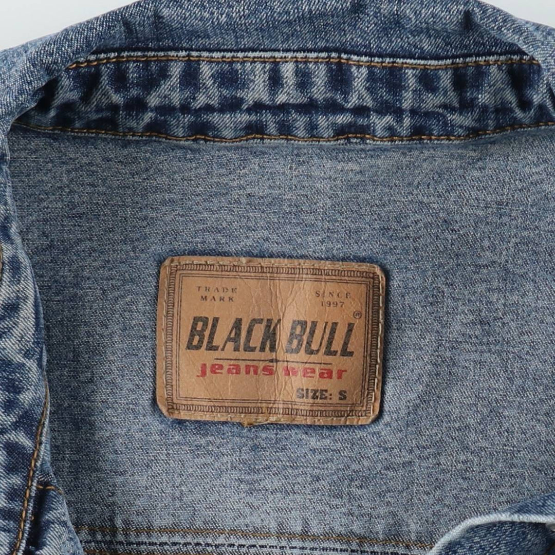 BLACK BULL Midi-length Star Pattern Denim Dress (Women's Size S) cotton Indigo Vintage Second Hand