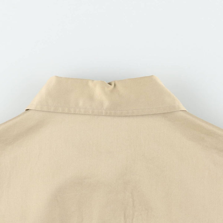 CAROLE LITTLE Long-length, short-sleeved, flared shirt dress (women's size S equivalent) cotton Beige type Vintage Second Hand