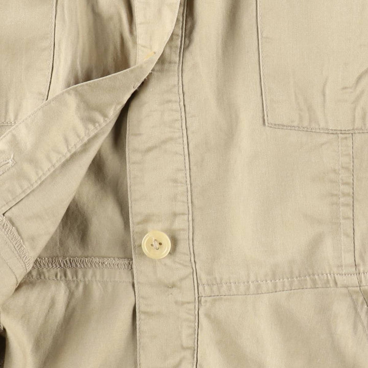CAROLE LITTLE Long-length, short-sleeved, flared shirt dress (women's size S equivalent) cotton Beige type Vintage Second Hand