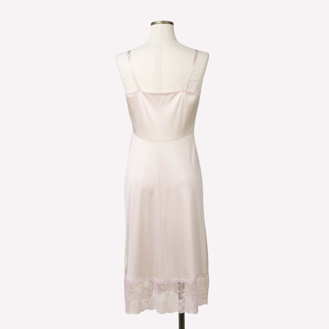 70s-80'S Vanity Fair Half-Length Lingerie Camisole Dress Slip Dress Made in USA Women's Size L (approx.) Nylon pink type Vintage Second Hand
