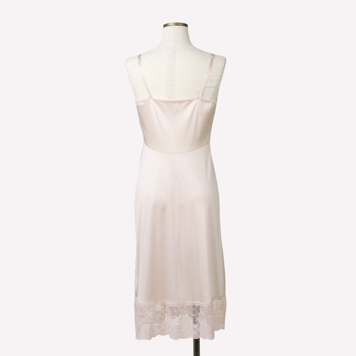 70s-80'S Vanity Fair Half-Length Lingerie Camisole Dress Slip Dress Made in USA Women's Size L (approx.) Nylon pink type Vintage Second Hand