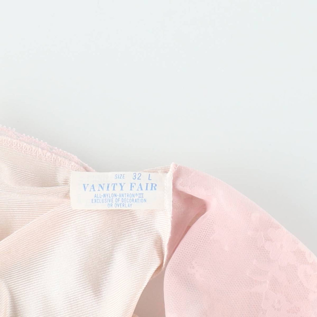 70s-80'S Vanity Fair Half-Length Lingerie Camisole Dress Slip Dress Made in USA Women's Size L (approx.) Nylon pink type Vintage Second Hand