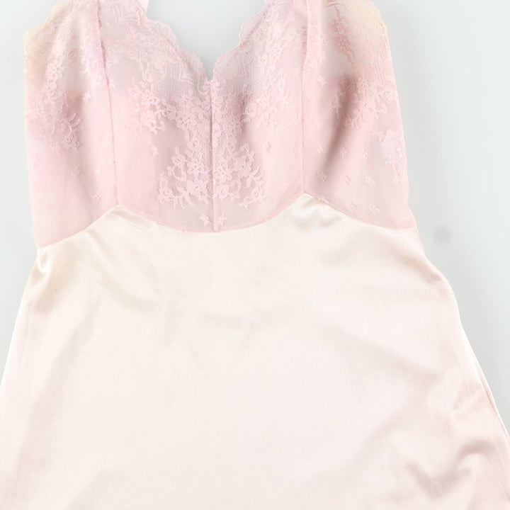 70s-80'S Vanity Fair Half-Length Lingerie Camisole Dress Slip Dress Made in USA Women's Size L (approx.) Nylon pink type Vintage Second Hand
