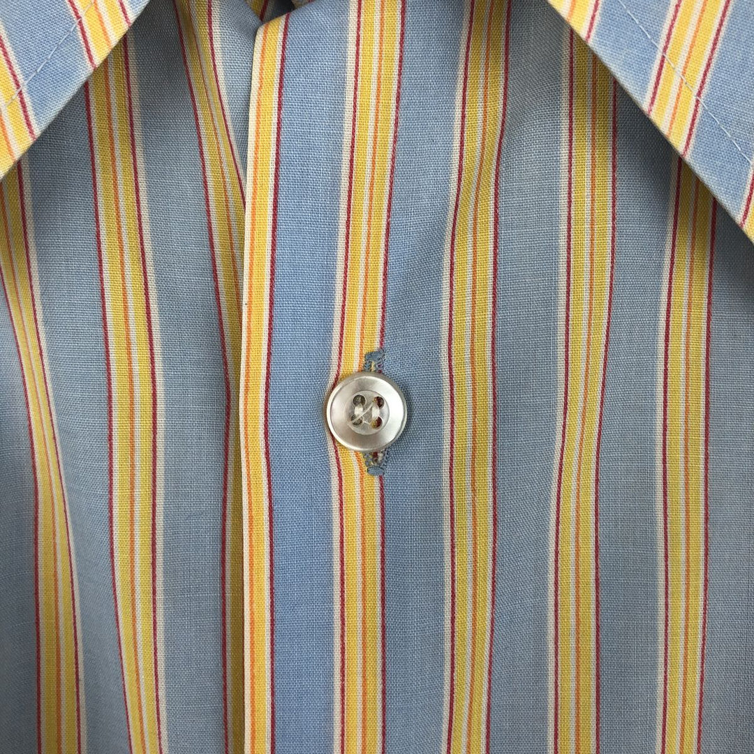 1970'S Kmart Short-Sleeve Check Shirt, Men's Size L (Equivalent), Vintage polyester Blue type light blue Vintage Second Hand