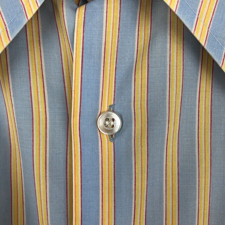1970'S Kmart Short-Sleeve Check Shirt, Men's Size L (Equivalent), Vintage polyester Blue type light blue Vintage Second Hand