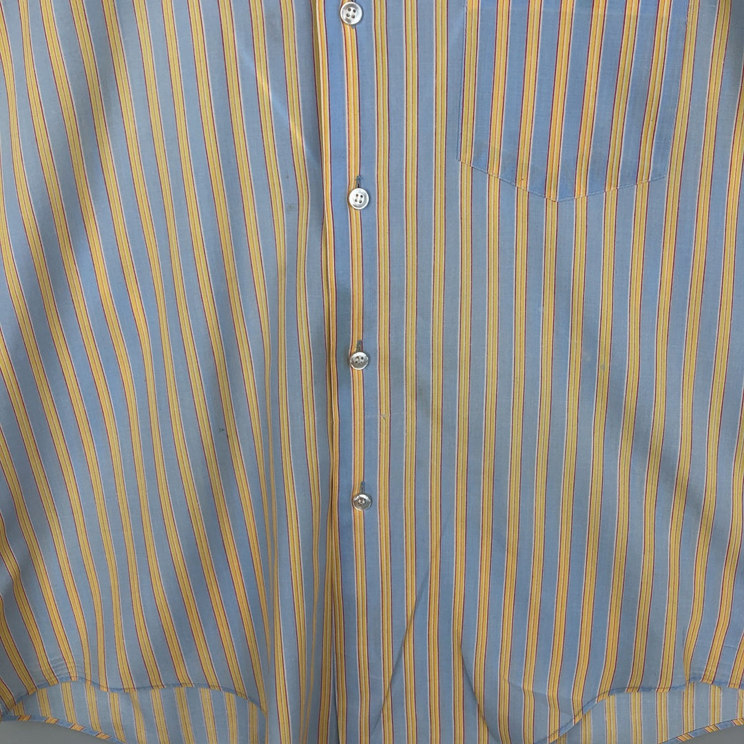 1970'S Kmart Short-Sleeve Check Shirt, Men's Size L (Equivalent), Vintage polyester Blue type light blue Vintage Second Hand