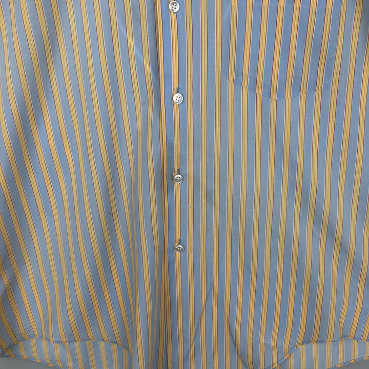 1970'S Kmart Short-Sleeve Check Shirt, Men's Size L (Equivalent), Vintage polyester Blue type light blue Vintage Second Hand