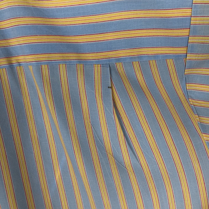 1970'S Kmart Short-Sleeve Check Shirt, Men's Size L (Equivalent), Vintage polyester Blue type light blue Vintage Second Hand