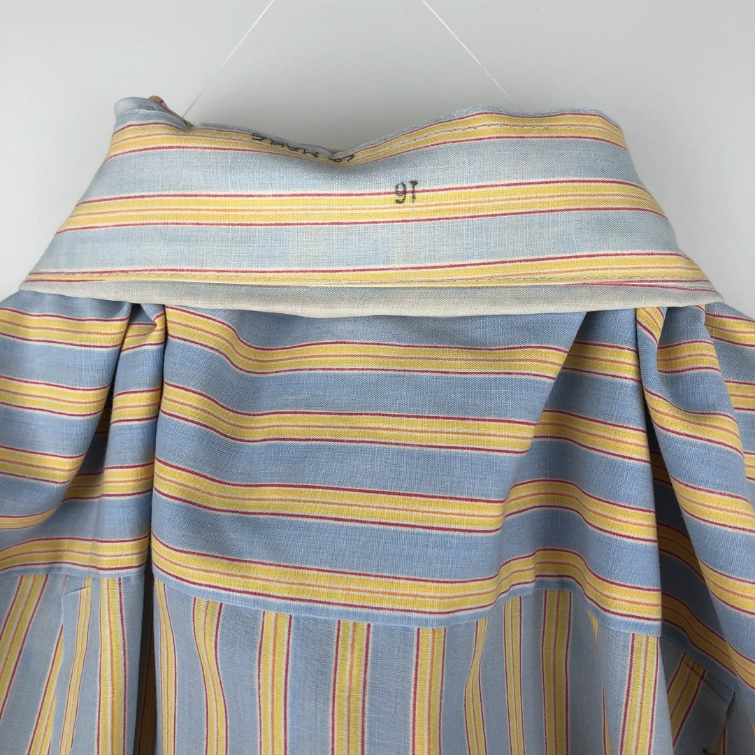 1970'S Kmart Short-Sleeve Check Shirt, Men's Size L (Equivalent), Vintage polyester Blue type light blue Vintage Second Hand
