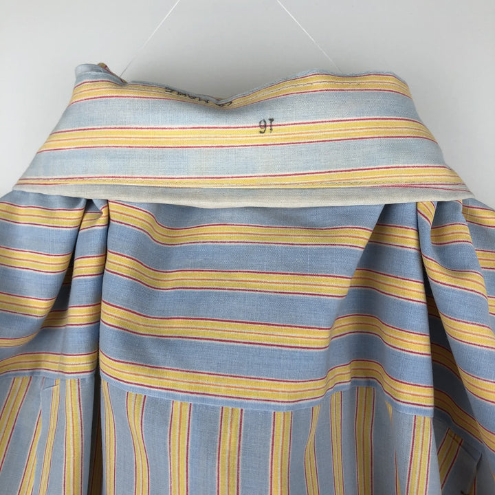 1970'S Kmart Short-Sleeve Check Shirt, Men's Size L (Equivalent), Vintage polyester Blue type light blue Vintage Second Hand