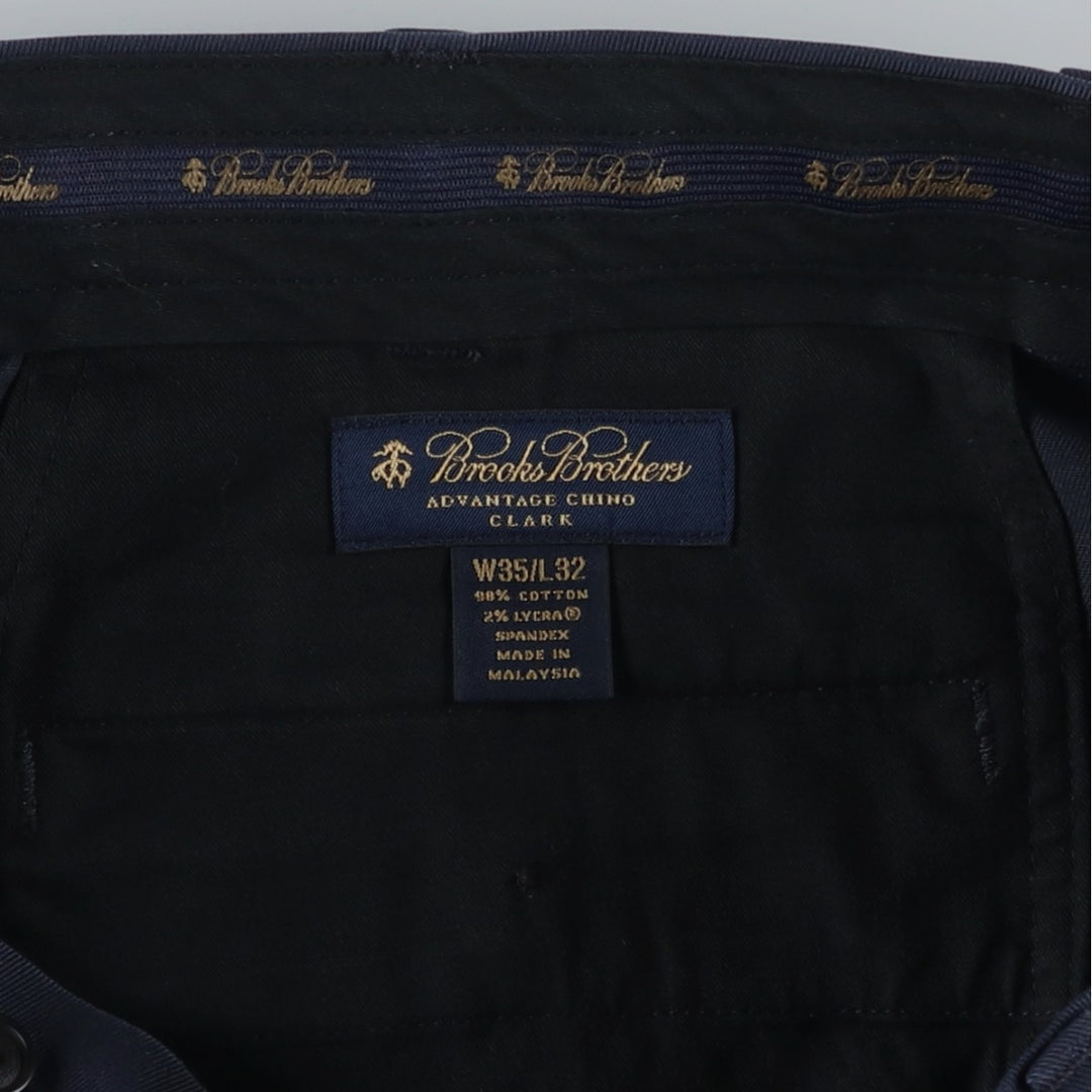 Brooks Brothers ADVANTAGE CHINO CLARK Chino Pants, Men's W36 (approx.) cotton navy blue type Vintage Second Hand