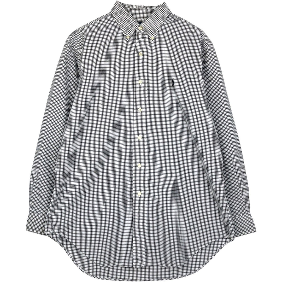 Ralph Lauren Classic Fit Long Sleeve Button Down Check Shirt, Men's Size L cotton black type Vintage Second Hand