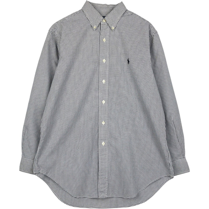 Ralph Lauren Classic Fit Long Sleeve Button Down Check Shirt, Men's Size L cotton black type Vintage Second Hand