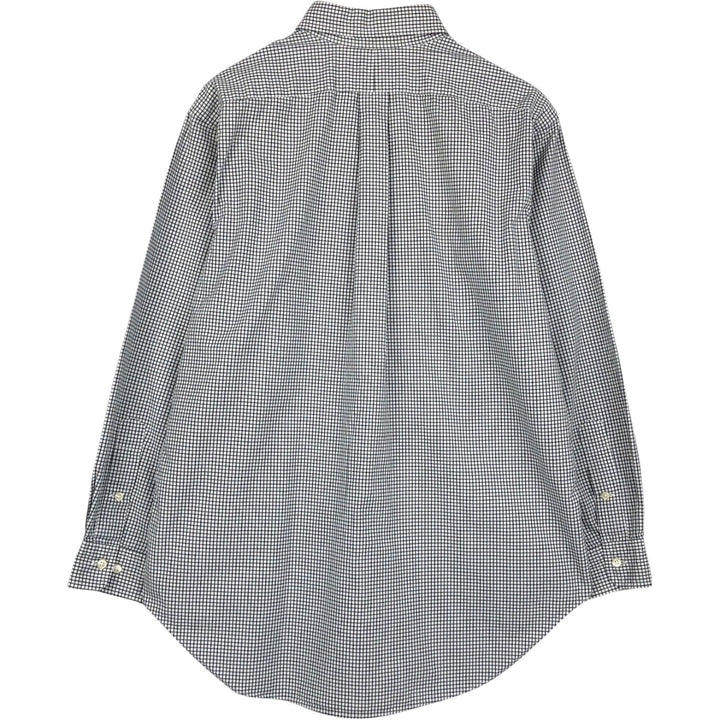 Ralph Lauren Classic Fit Long Sleeve Button Down Check Shirt, Men's Size L cotton black type Vintage Second Hand