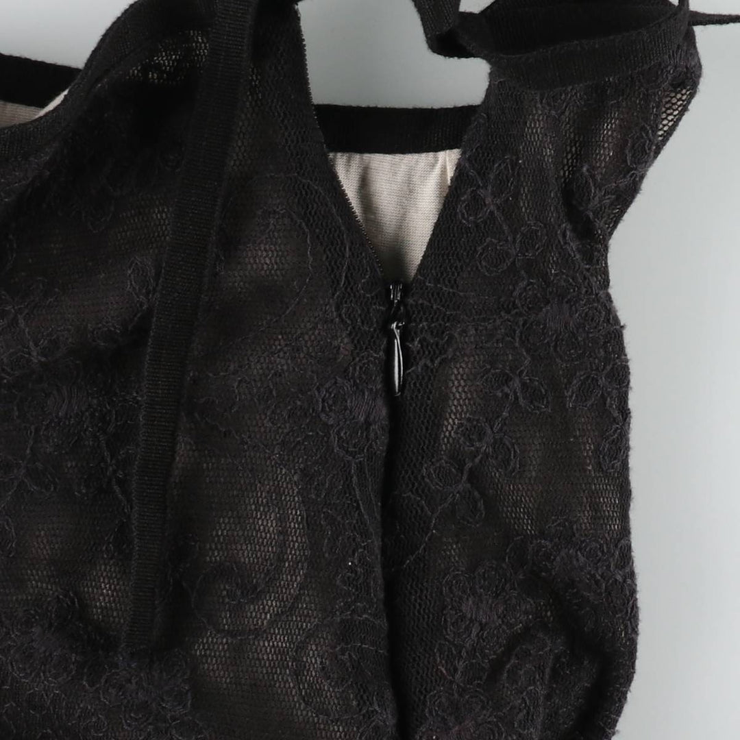All-over print, all-over lace cotton tight mini skirt, women's size S. cotton black type Vintage Second Hand